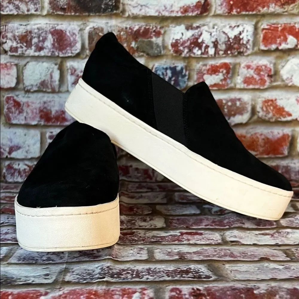 * Vince Warren platform slip-on sneaker in black suede